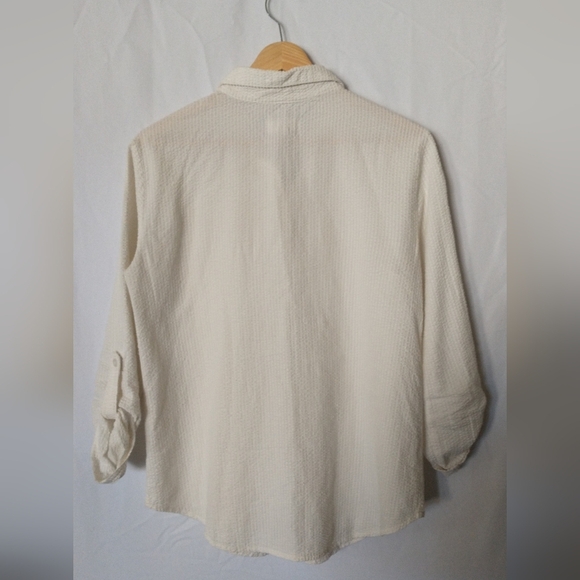 Anthropologie Porridge Button Down Cream Button-Up Shirt XSMALL - Picture 5 of 5